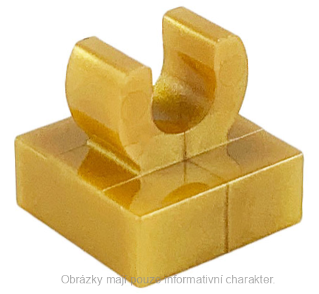 15712 Pearl Gold Tile, Modified 1 x 1 with Open O Clip