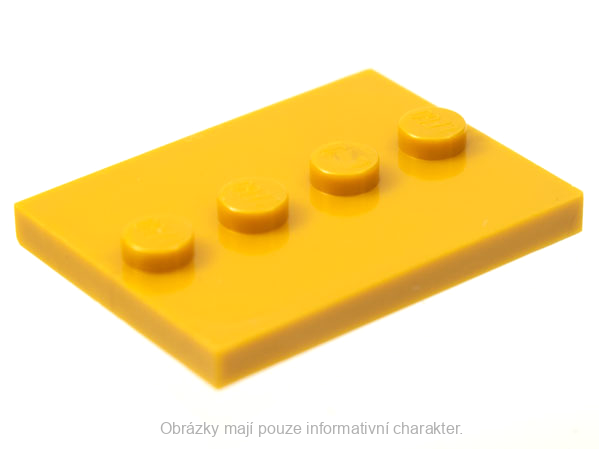 88646 Pearl Gold Tile, Modified 3 x 4 with 4 Studs in Center