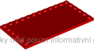 6178 Red Tile, Modified 6 x 12 with Studs on Edges