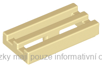 2412b Tan Tile, Modified 1 x 2 Grille with Bottom Groove / Lip