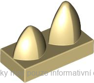 15209 Tan Tile, Modified 1 x 2 with 2 Teeth Vertical