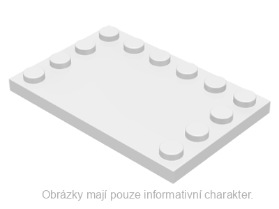 6180 White Tile, Modified 4 x 6 with Studs on Edges