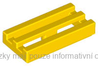 2412b Yellow Tile, Modified 1 x 2 Grille with Bottom Groove / Lip
