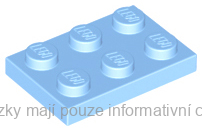 3021 Bright Light Blue Plate 2 x 3