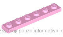 3666 Bright Pink Plate 1 x 6