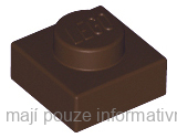 3024 Dark Brown Plate 1 x 1