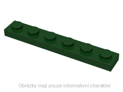 3666 Dark Green Plate 1 x 6