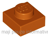 3024 Dark Orange Plate 1 x 1