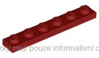 3666 Dark Red Plate 1 x 6