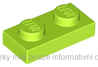 3023 Lime Plate 1 x 2
