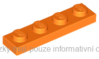 3710 Orange Plate 1 x 4