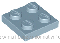 3022 Sand Blue Plate 2 x 2