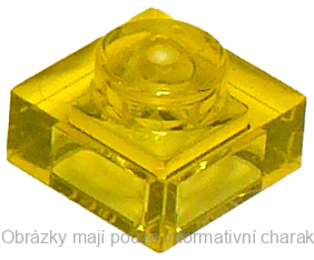 3024 Trans-Yellow Plate 1 x 1