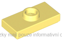 15573 Bright Light Yellow Plate, Modified 1 x 2 with 1 Stud with Groove