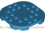 66789 Dark Azure Plate, Modified 6 x 6 with Rounded Corners and 4 Feet