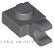 61252 Dark Bluish Gray Plate, Modified 1 x 1 with Open O Clip