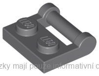 48336 Dark Bluish Gray Plate, Modified 1 x 2 with Bar Handle on Side
