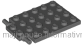 92099 Dark Bluish Gray Plate, Modified 4 x 6 with Trap Door Hinge