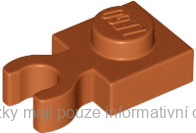 4085d Dark Orange Plate, Modified 1 x 1 with Open O Clip Thick