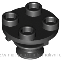 40145 Black Plate, Round 2 x 2 Thin with Rotation Stem