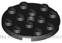 60474 Black Plate, Round 4 x 4 with Hole