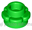 24866 Bright Green Plate, Round 1 x 1 with Flower Edge
