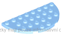 22888 Bright Light Blue Plate, Round Half 4 x 8