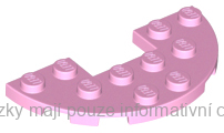 18646 Bright Pink Plate, Round Half 3 x 6 with 1 x 2 Cutout