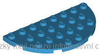 22888 Dark Azure Plate, Round Half 4 x 8