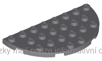 22888 Dark Bluish Gray Plate, Round Half 4 x 8