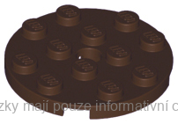 60474 Dark Brown Plate, Round 4 x 4 with Hole
