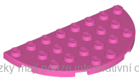 22888 Dark Pink Plate, Round Half 4 x 8