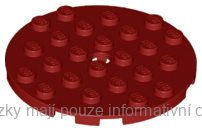 11213 Dark Red Plate, Round 6 x 6 with Hole