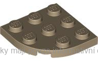 30357 Dark Tan Plate, Round Corner 3 x 3