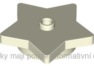 39611 Glow In Dark White Plate, Round 4 x 4 x 2/3 with Star and Open Stud