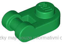 26047 Green Plate, Round 1 x 1 with Bar Handle