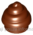 53119 Reddish Brown Plate, Round 1 x 1 with Horizontal Swirl / Twist