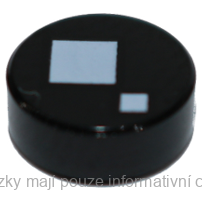 98138pb072 Black Tile, Round 1 x 1 with 2 White Squares Pattern