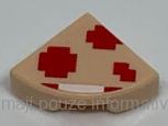25269pb013 Light Nougat Tile, Round 1 x 1 Quarter with Pixelated Super Mushroom 