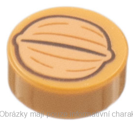 98138pb322 Medium Nougat Tile, Round 1 x 1 with Nougat Walnut