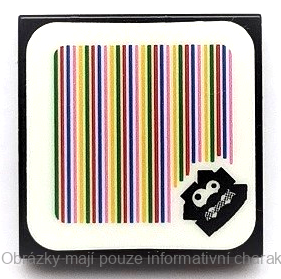 3068bpb1365 Black Tile 2 x 2 with Super Mario Scanner Code - Sets 30389 / 71361