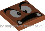 3068bpb1372 Dark Orange Tile 2 x 2 with Groove with Goomba Face Surprised