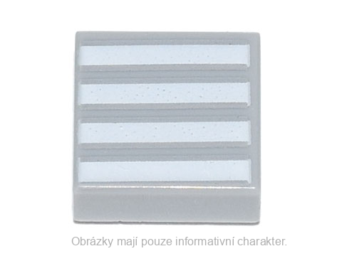 3070bpb140 Light Bluish Gray Tile 1 x 1 with Groove with 4 White Stripes