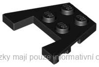 48183 Black Wedge, Plate 3 x 4 with Stud Notches