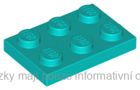 3021 Dark Turquoise Plate 2 x 3