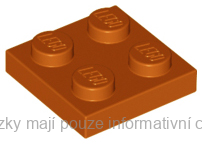 3022 Dark Orange Plate 2 x 2