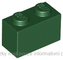 3004 Dark Green Brick 1 x 2