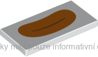 87079pb1073 White Tile 2 x 4 with Closed Mouth with Orange Lips Pattern
