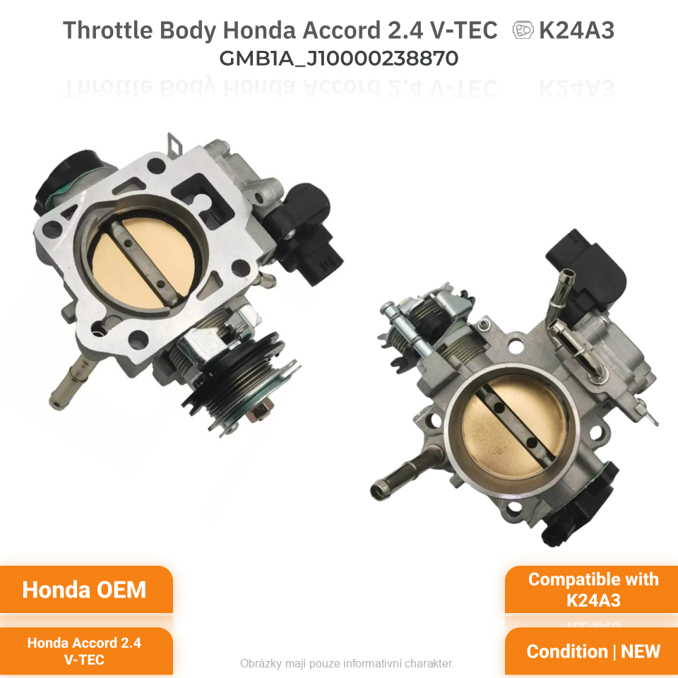 Nová originální škrticí klapka GMB1A pro Honda Accord 2.4 V-TEC (motory K24A3)
