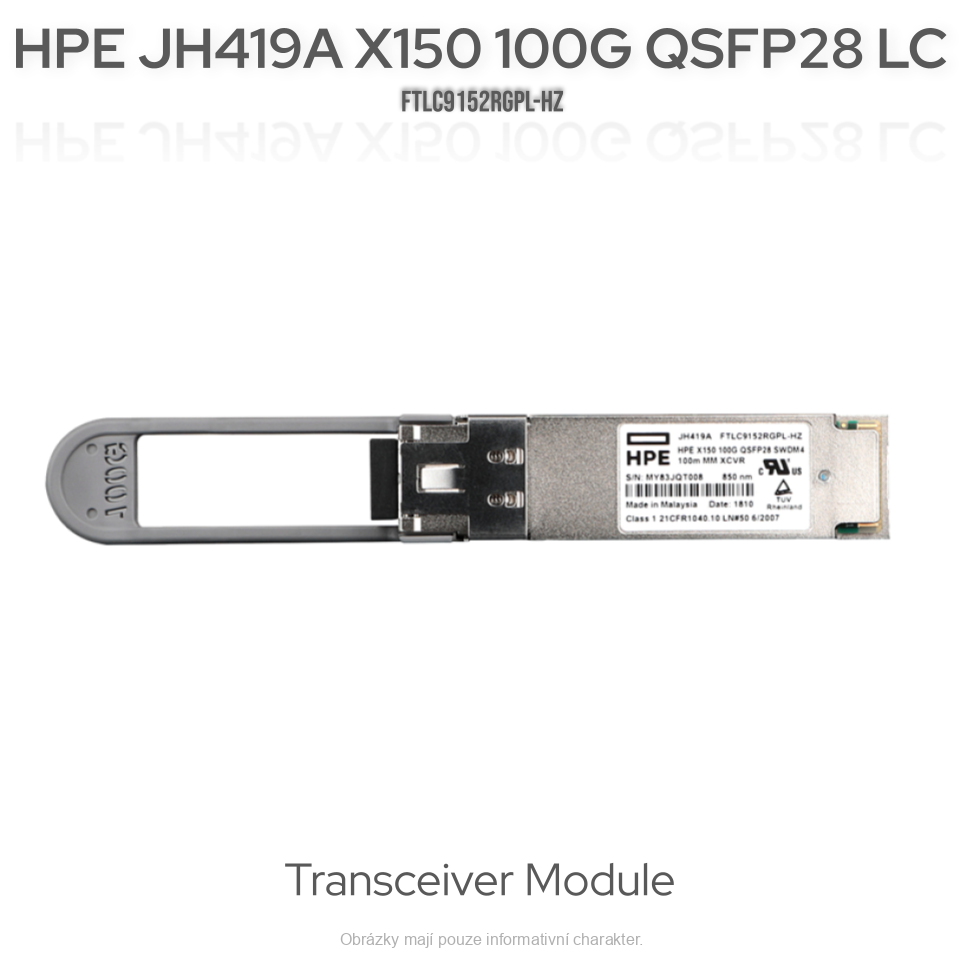 HPE JH419A | FTLC9152RGPL-HZ | X150 100G QSFP28 LC SWDM4 100m MM Transceiver